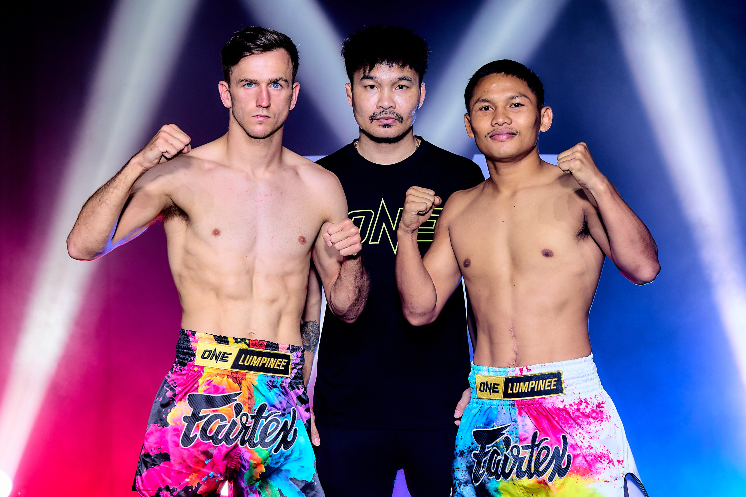 Muay Thai fighters Stephen Irvine and Rambong face off ahead of ONE Friday Fights 128